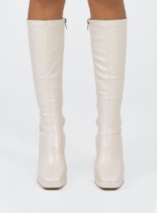 Zayas Knee High Boots Beige sold by Princess Polly