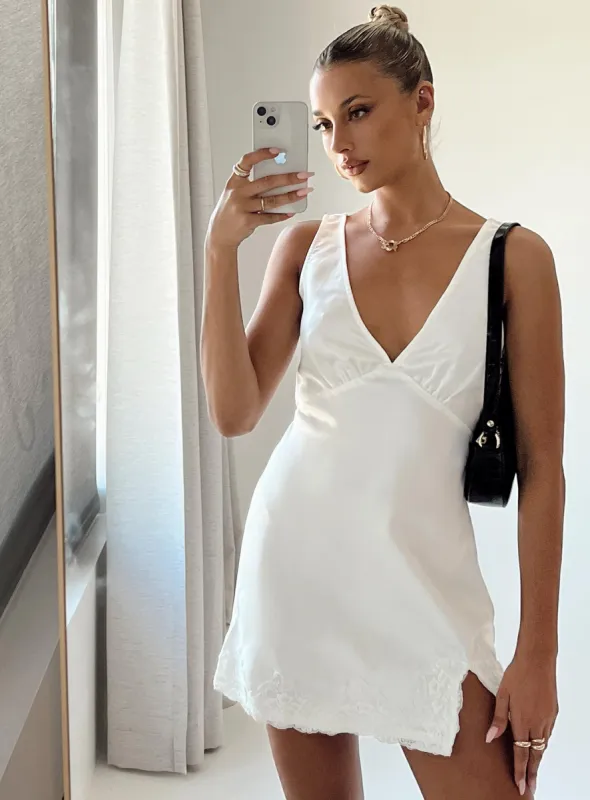 Athenia Mini Dress White sold by Princess Polly