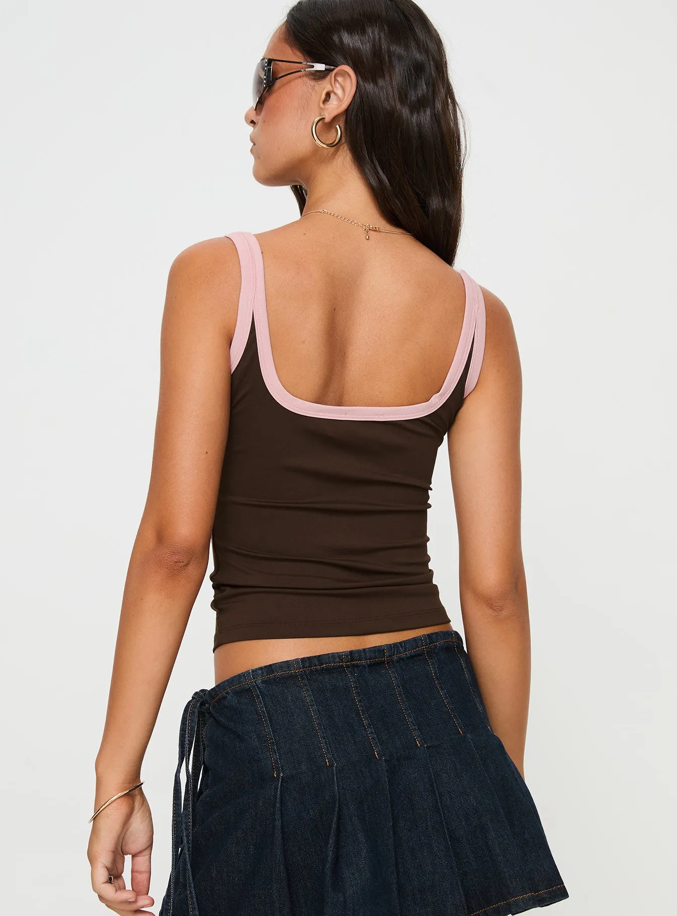 Caputo Contrast Tank Brown / Pink sold by Princess Polly product image thumbnail 5