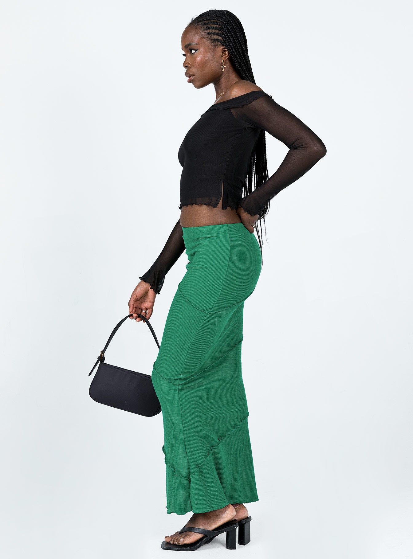 Oscar Maxi Skirt Dark Green sold by Princess Polly product image thumbnail 4
