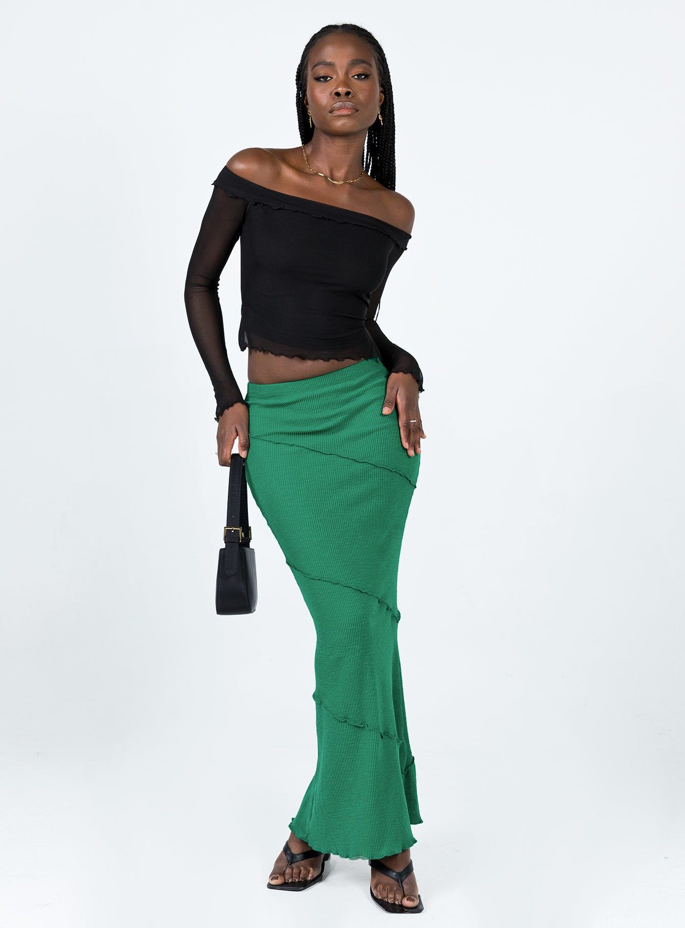Oscar Maxi Skirt Dark Green sold by Princess Polly product image thumbnail 3