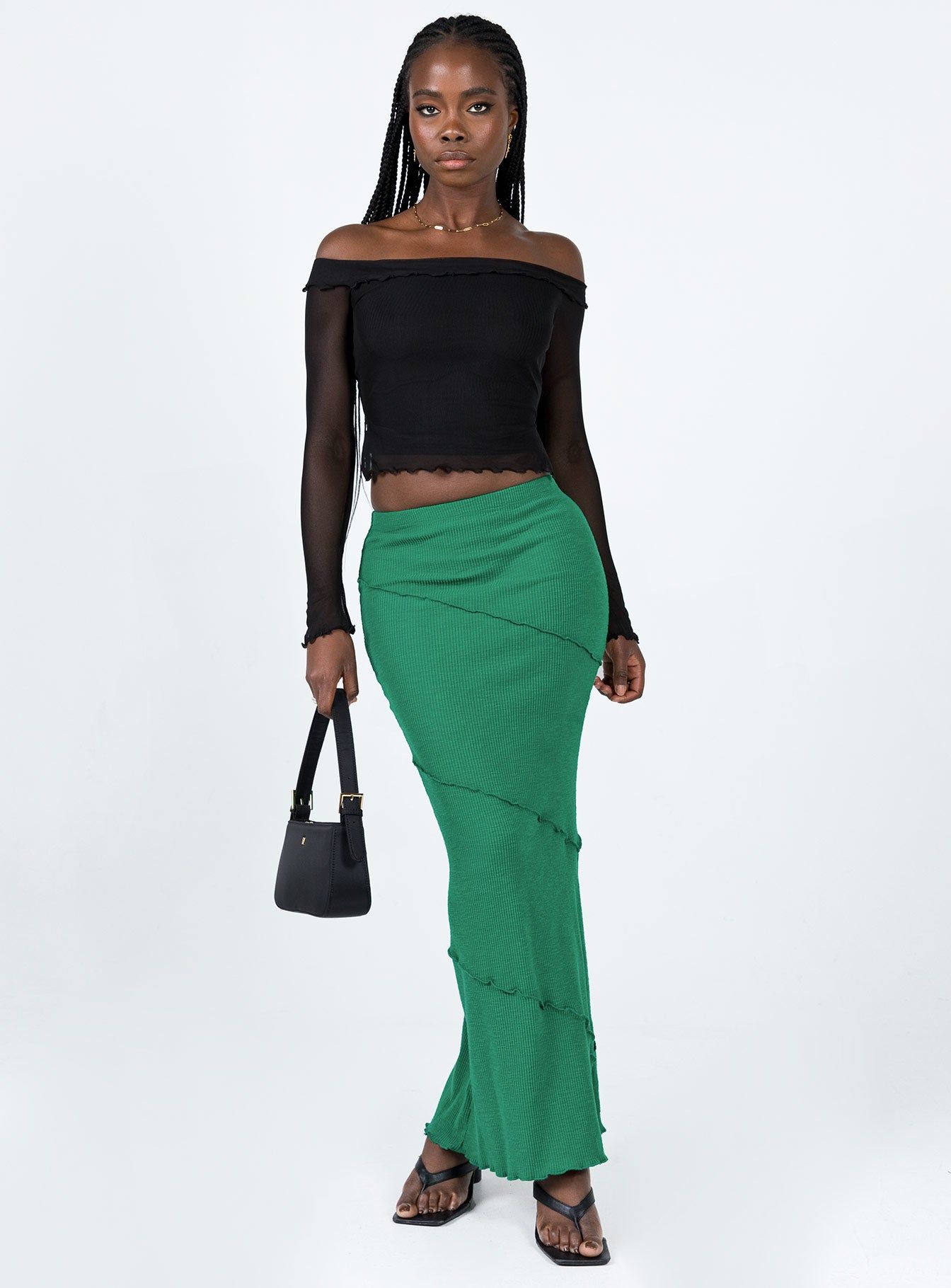 Oscar Maxi Skirt Dark Green sold by Princess Polly product image thumbnail 2