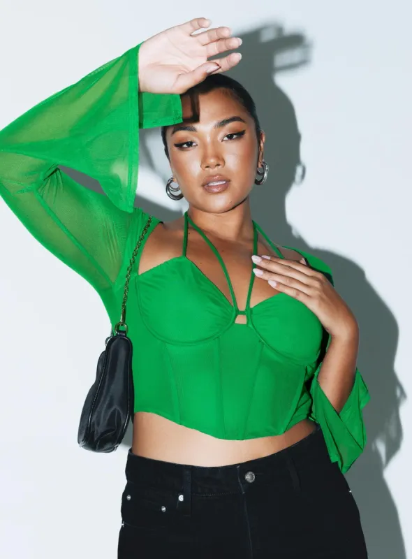 Stimpson Long Sleeve Top Green sold by Princess Polly