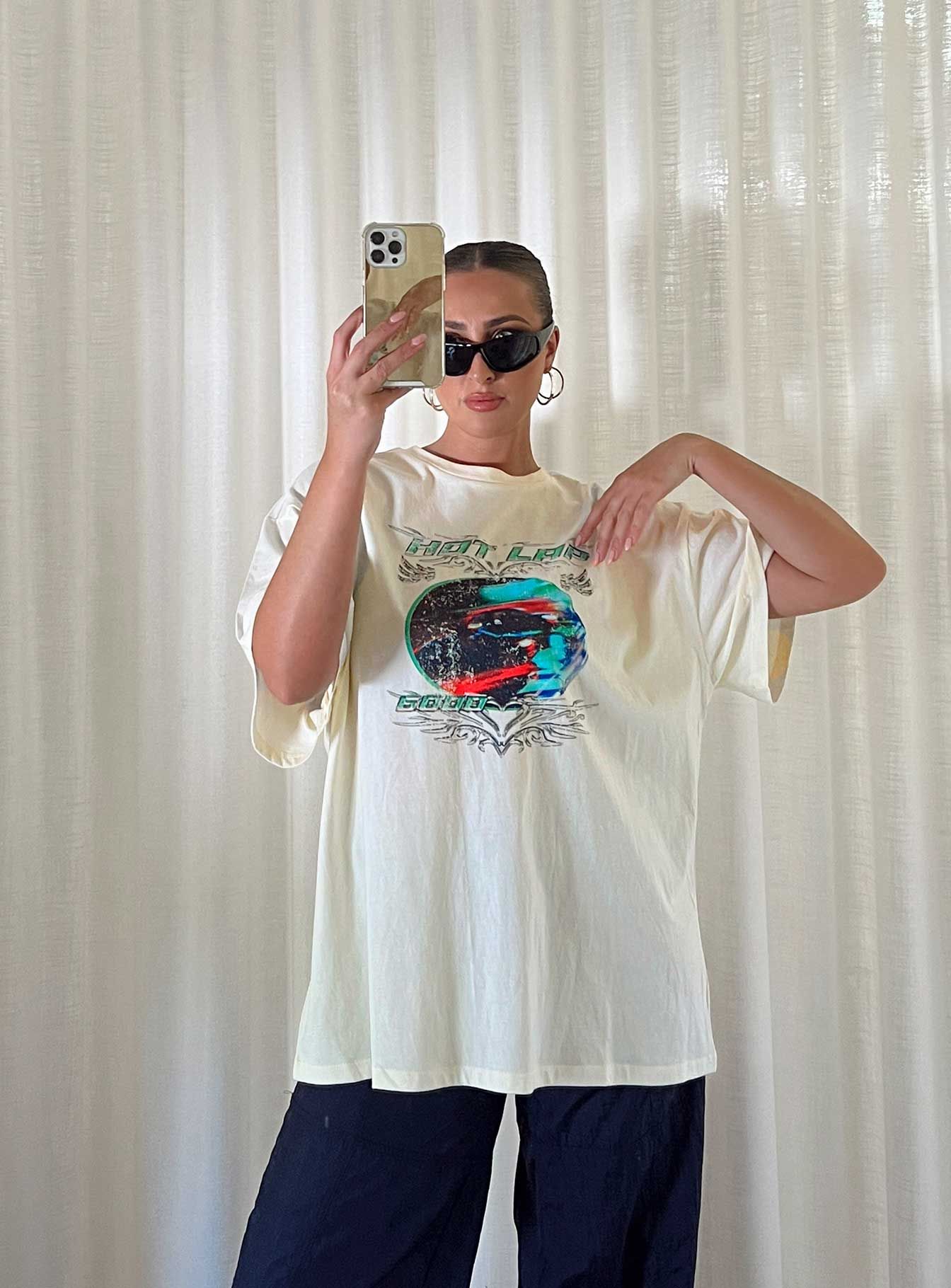 Hot Lap Oversized Tee Ivory sold by Princess Polly product image thumbnail 2