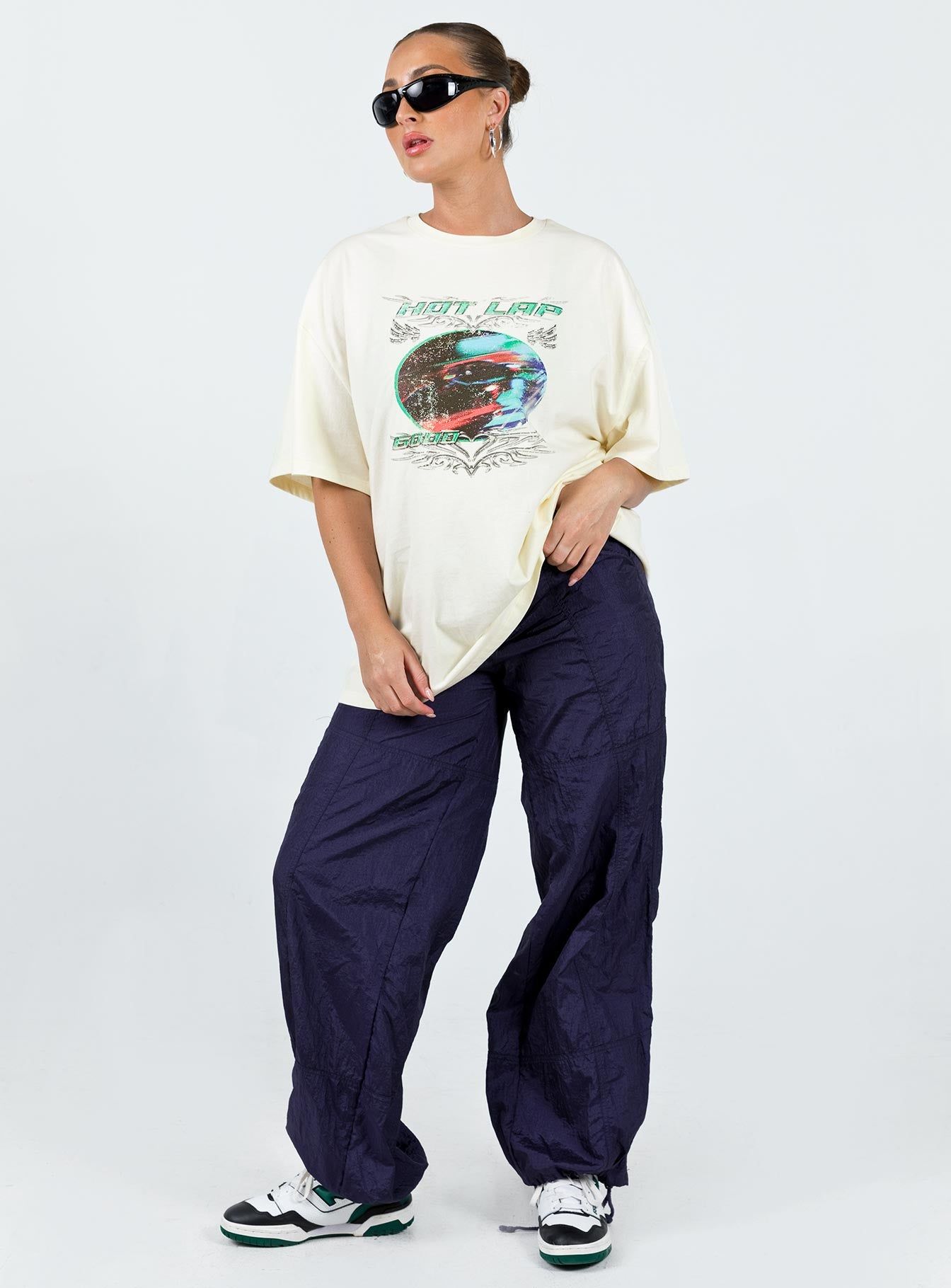 Hot Lap Oversized Tee Ivory sold by Princess Polly product image thumbnail 3