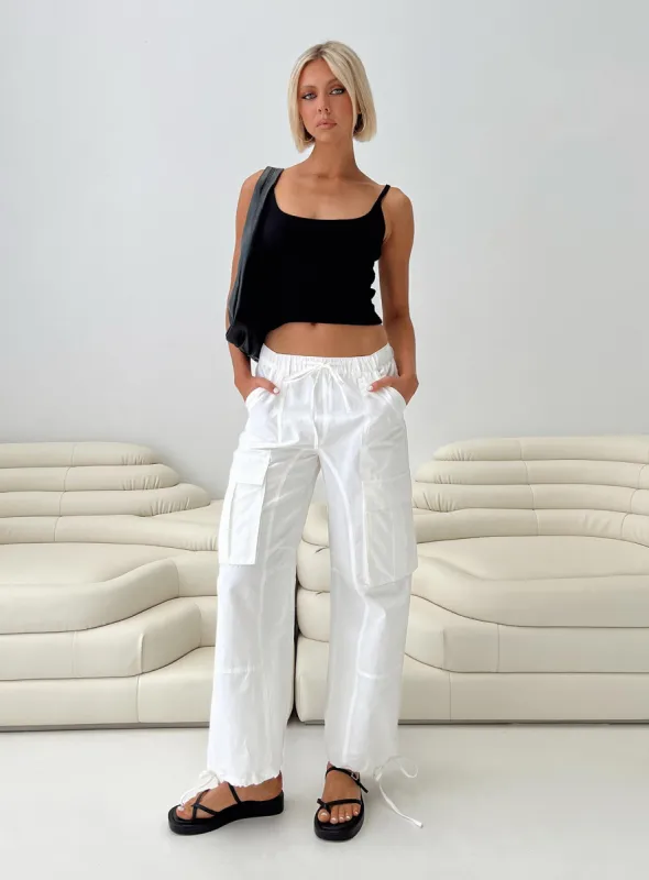 Bilbury Cargo Pants White sold by Princess Polly