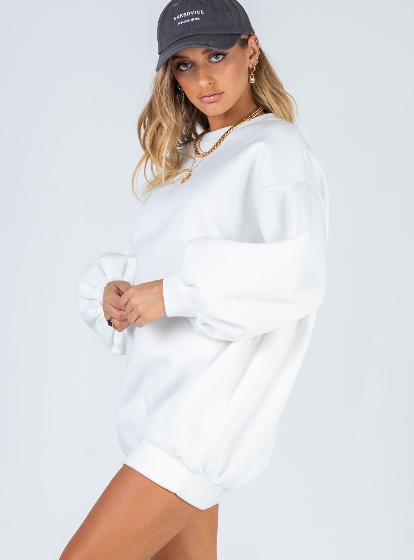 Corrie Sweater Mini Dress White sold by Princess Polly product image thumbnail 4