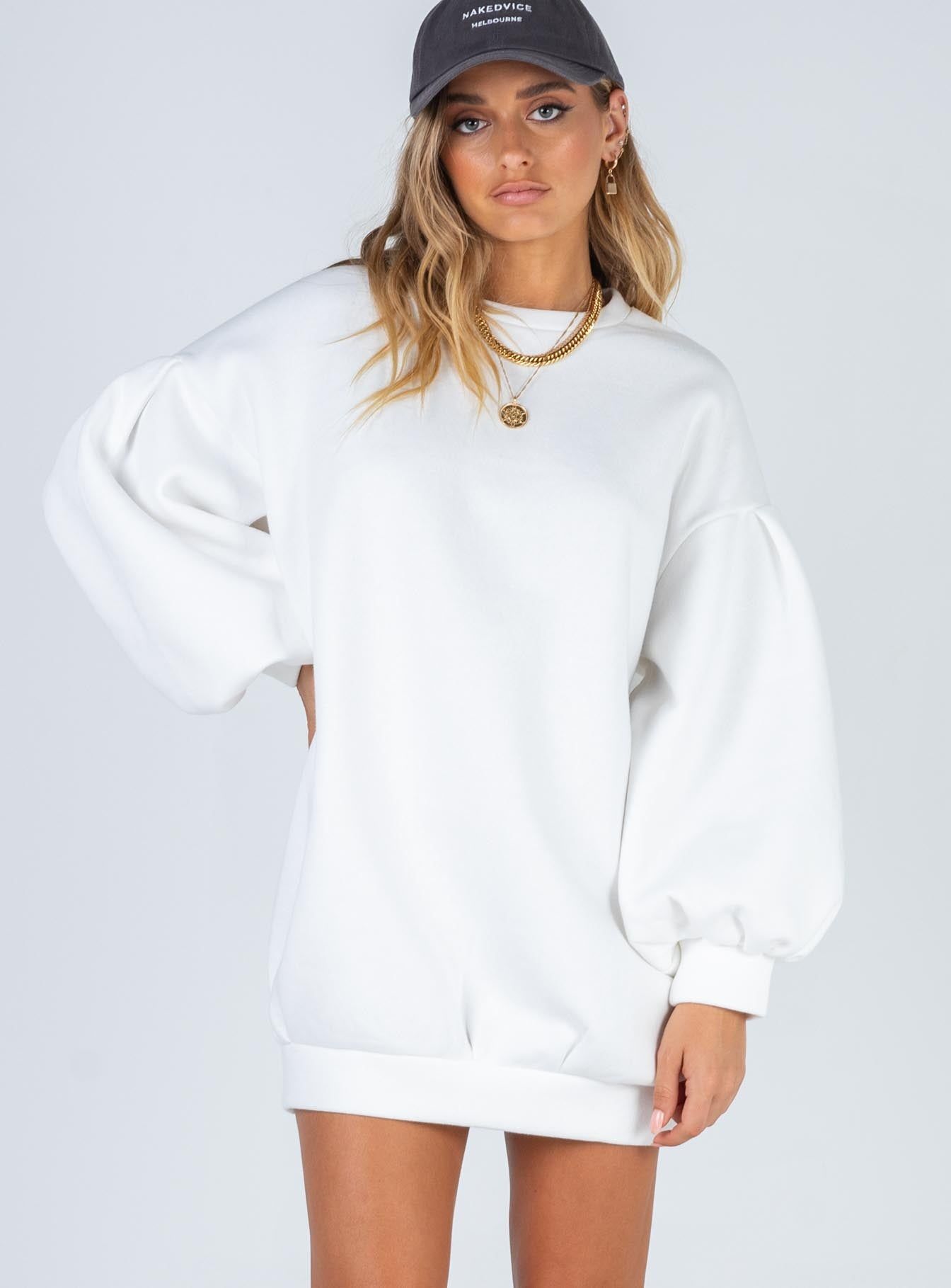 Corrie Sweater Mini Dress White sold by Princess Polly product image thumbnail 2