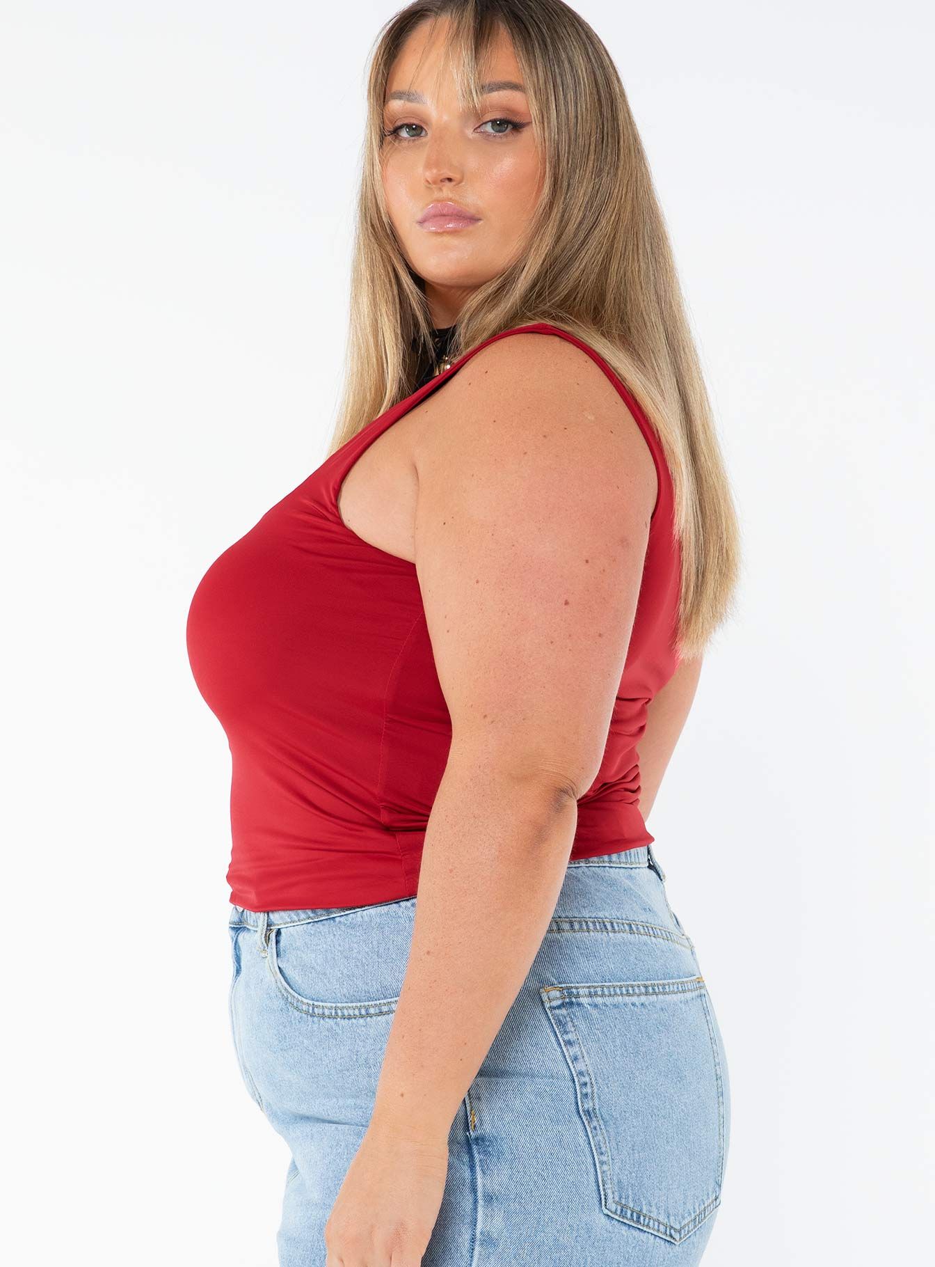 Back In Time Top Red Curve sold by Princess Polly product image thumbnail 4