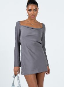 Star Power Mini Dress Slate sold by Princess Polly