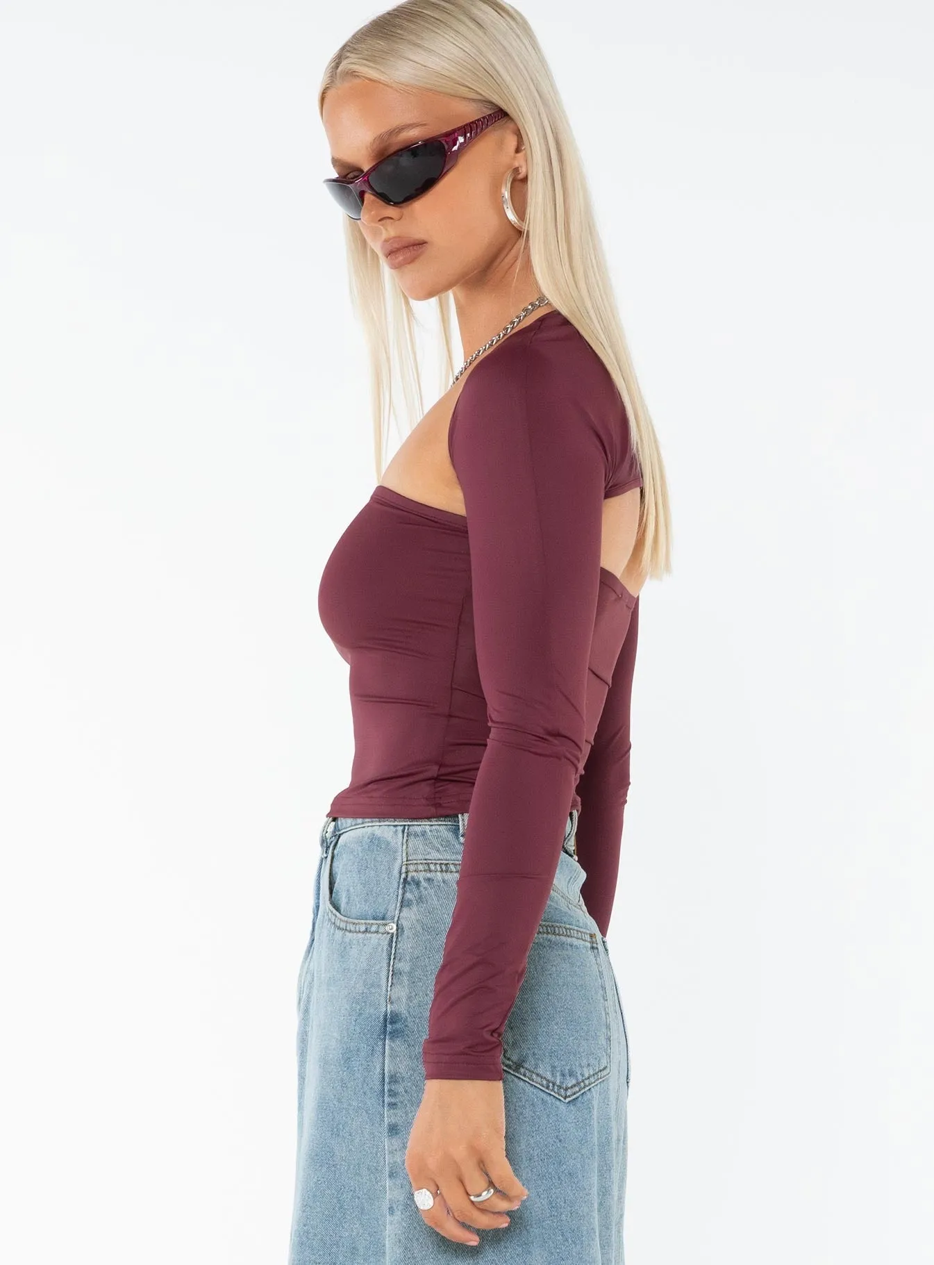 Moran Two Piece Bolero Top Wine sold by Princess Polly product image thumbnail 4