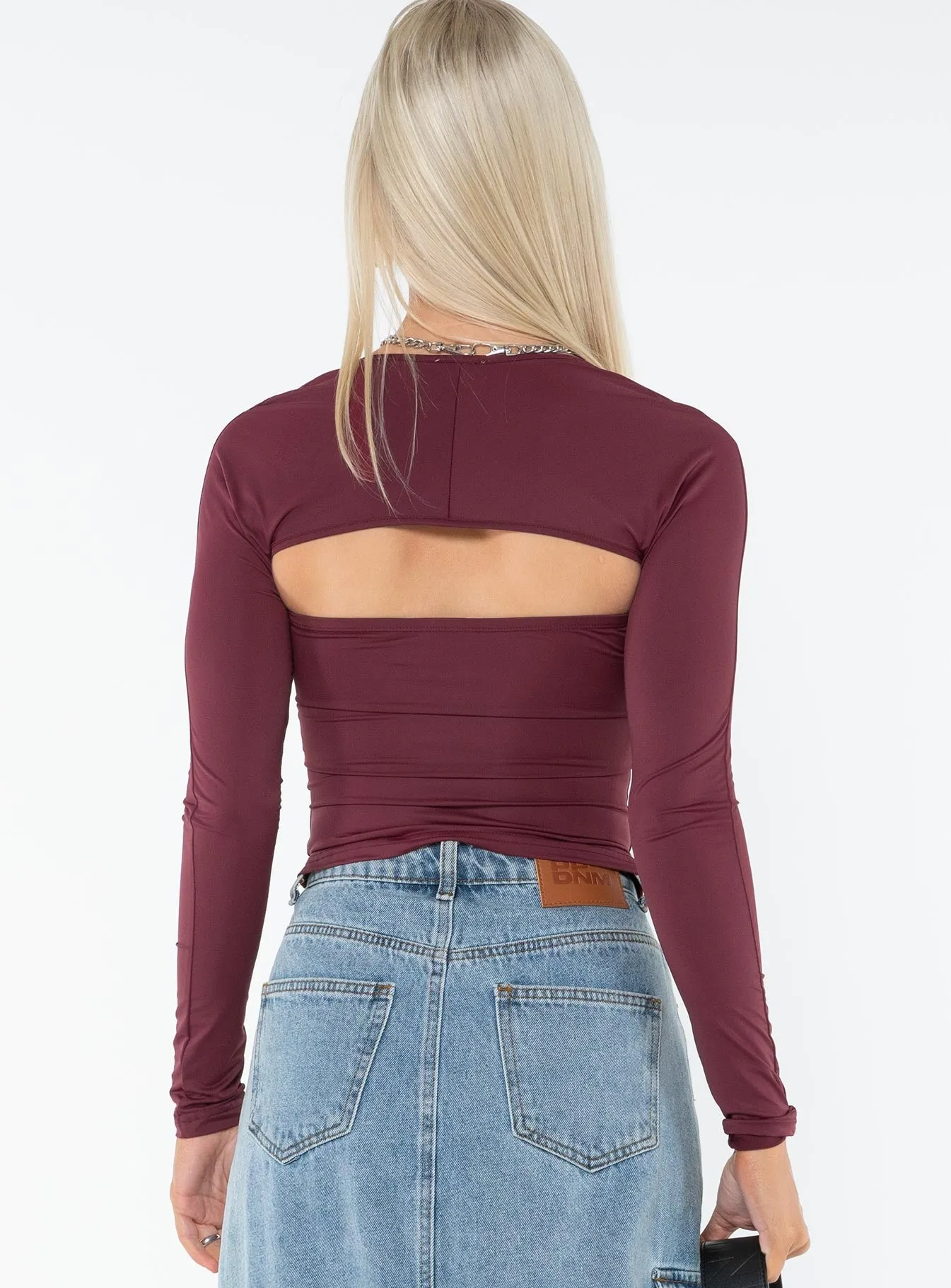 Moran Two Piece Bolero Top Wine sold by Princess Polly product image thumbnail 5