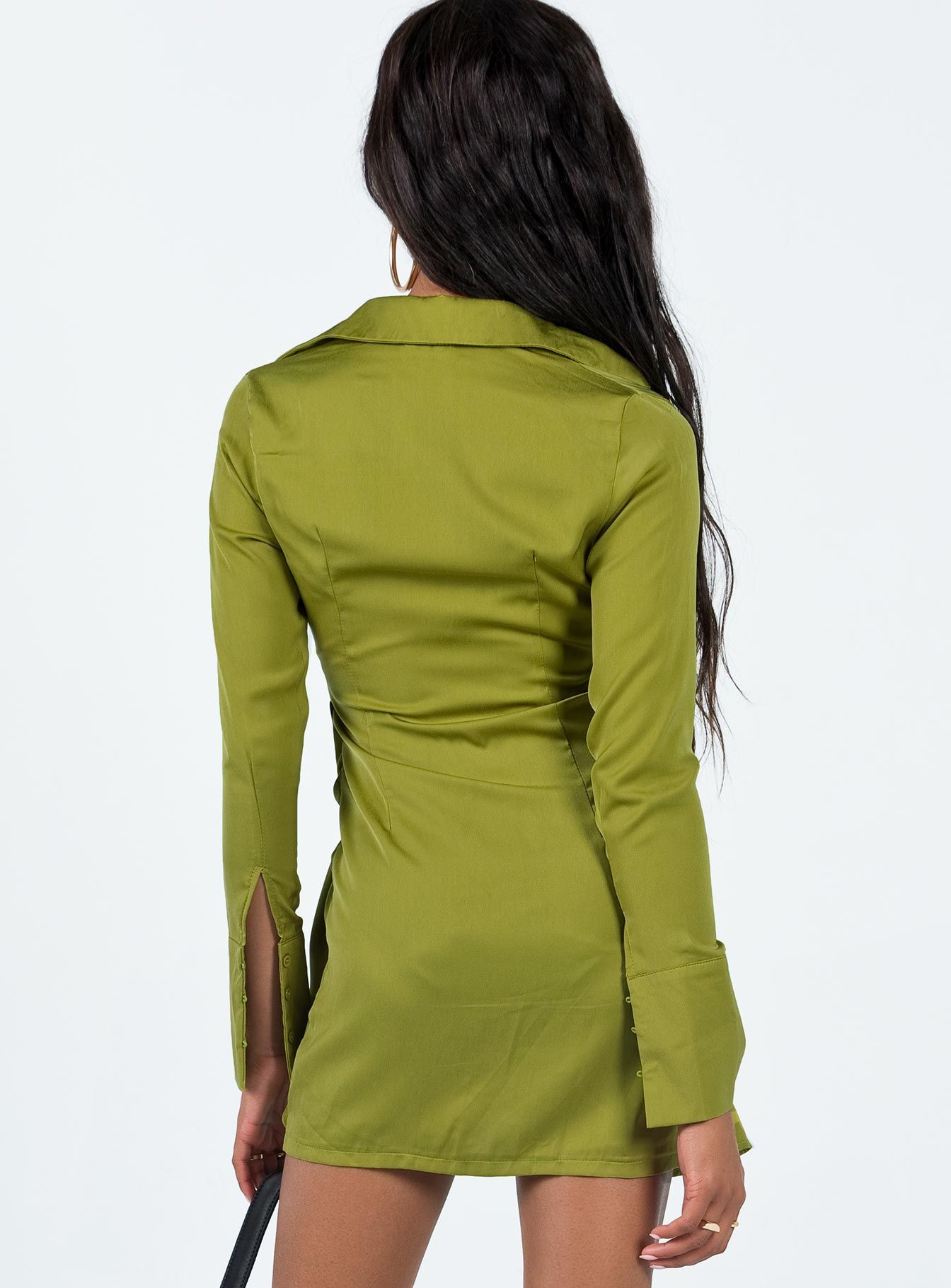 Bodeni Long Sleeve Mini Dress Green sold by Princess Polly product image thumbnail 5