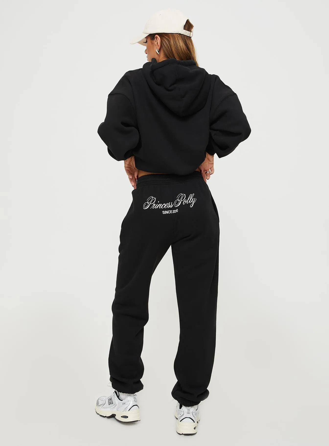 Princess Polly Track Pants Script Black / Ivory sold by Princess Polly product image thumbnail 5