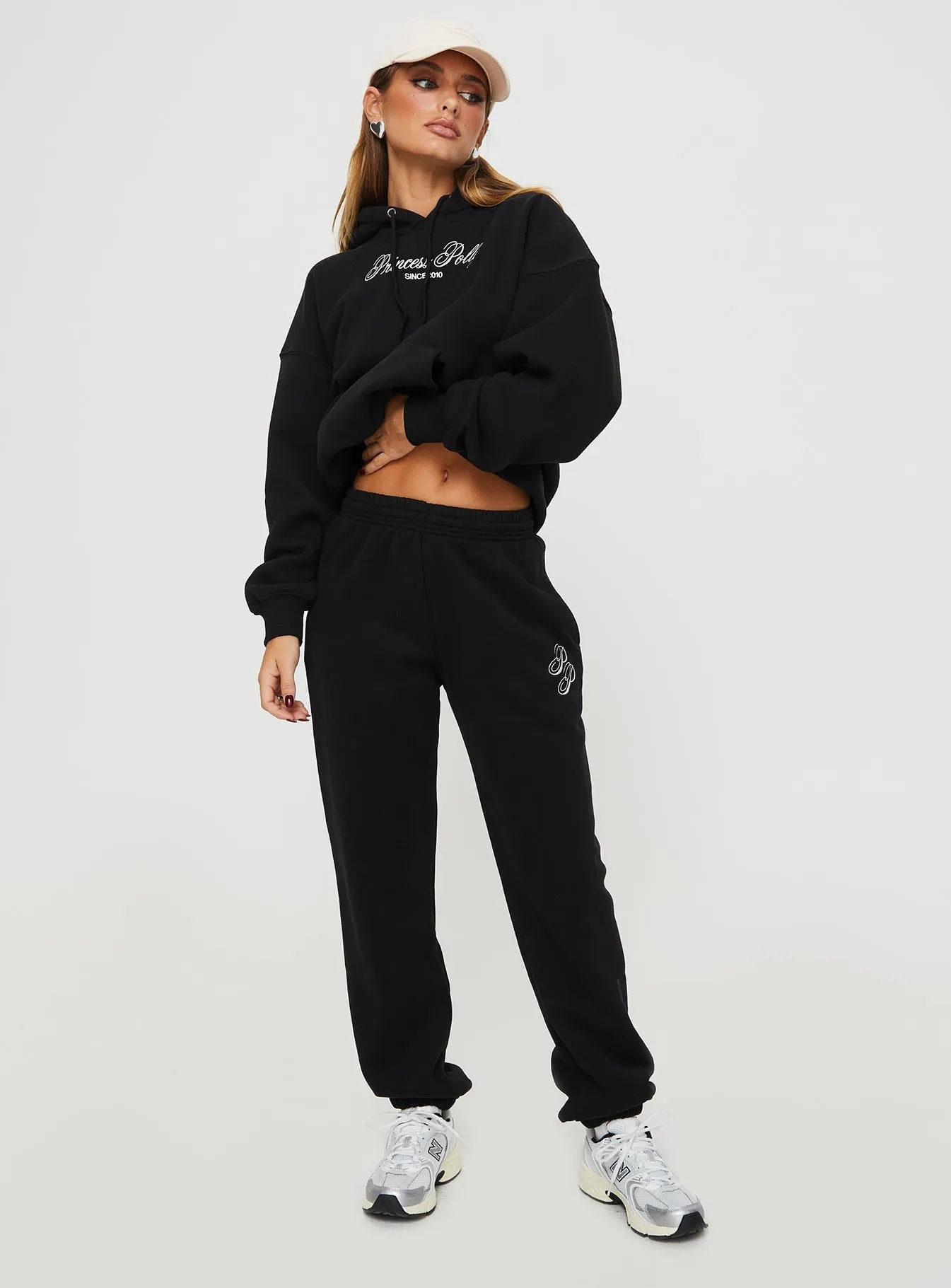Princess Polly Track Pants Script Black / Ivory sold by Princess Polly product image thumbnail 3