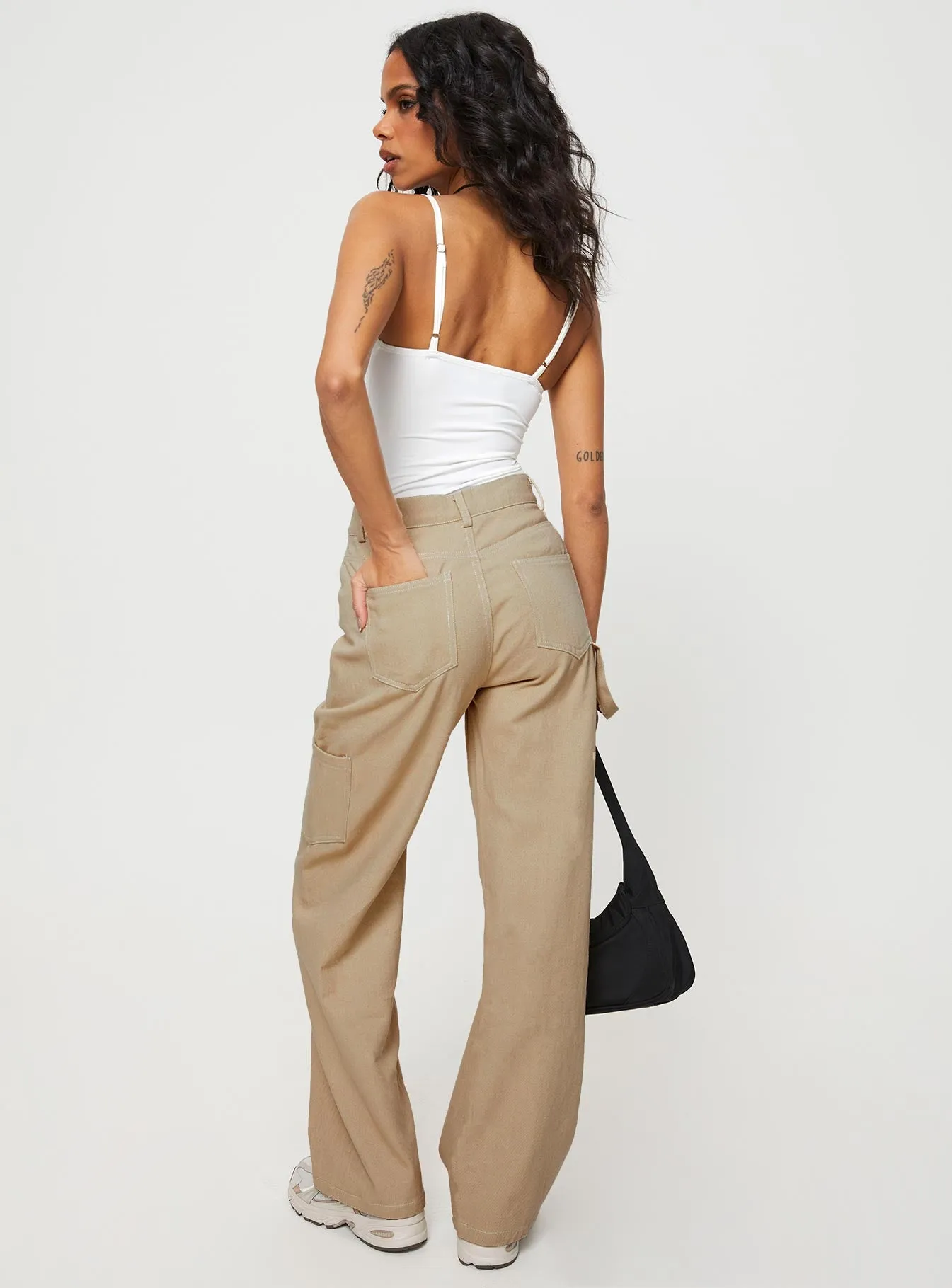 Hellier Cargo Pant Beige sold by Princess Polly product image thumbnail 4