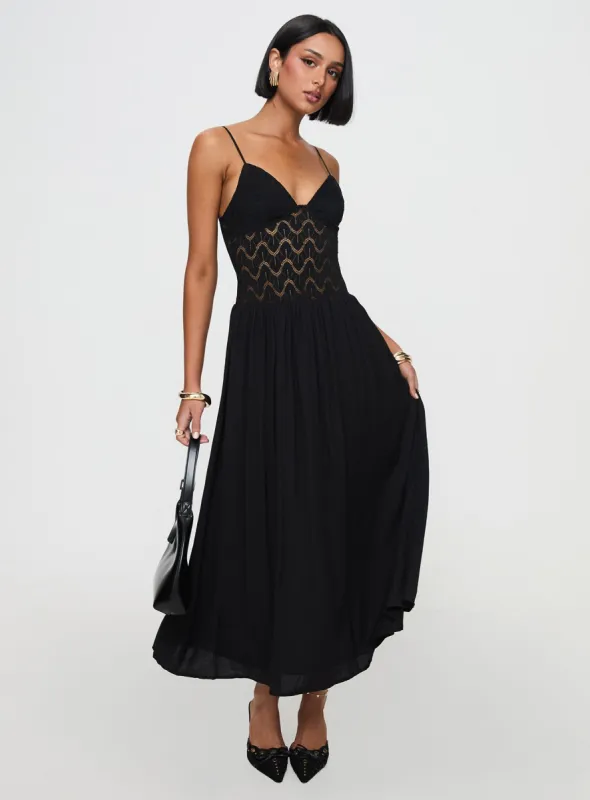 Speak Now Maxi Dress Black sold by Princess Polly