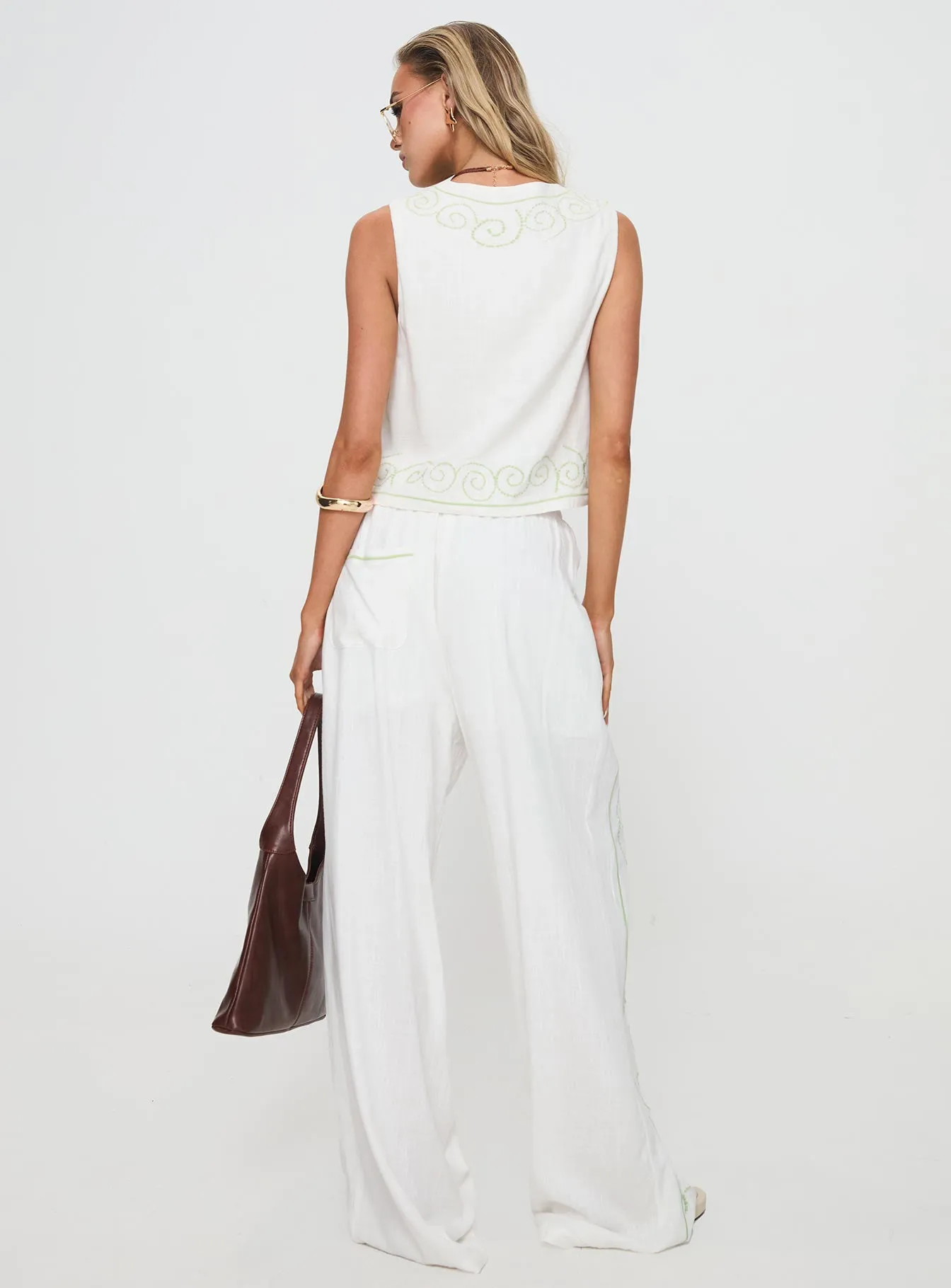 Kindred Pants White / Green sold by Princess Polly product image thumbnail 5