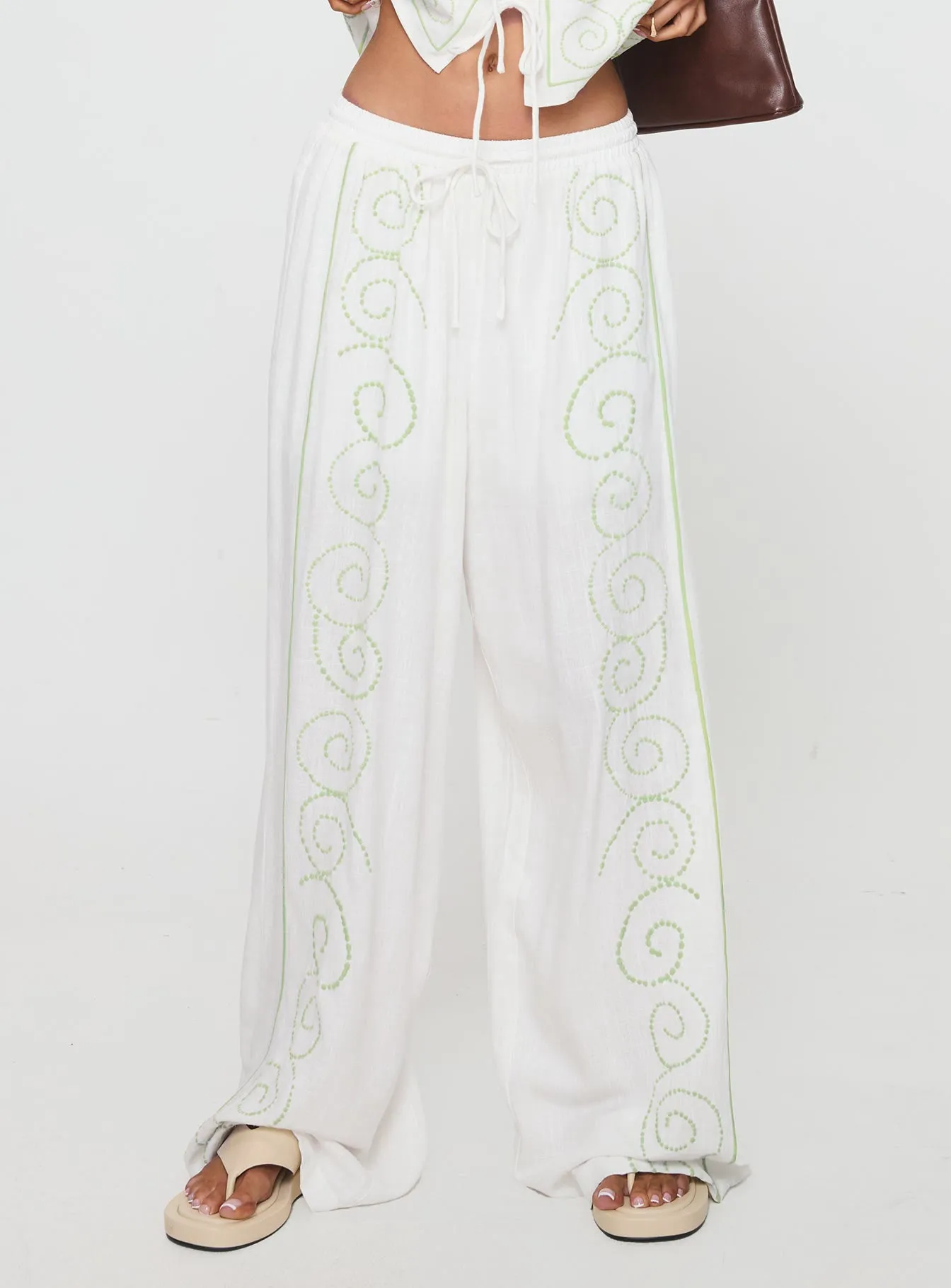 Kindred Pants White / Green sold by Princess Polly product image thumbnail 2
