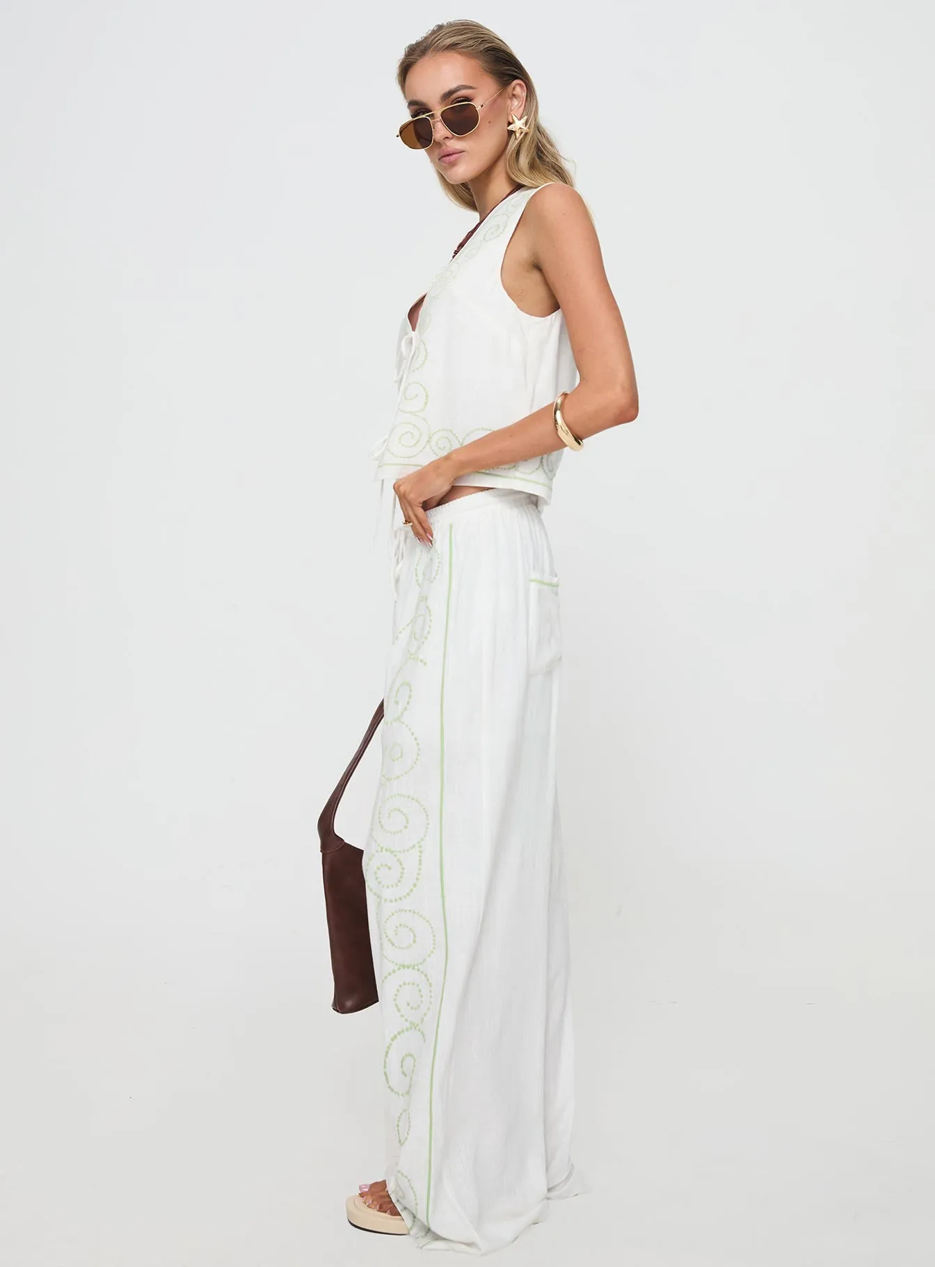 Kindred Pants White / Green sold by Princess Polly product image thumbnail 4