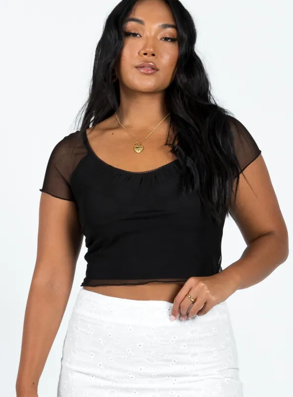 Ayda Top Black sold by Princess Polly