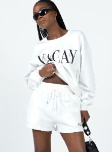 Vaycay Shorts White sold by Princess Polly