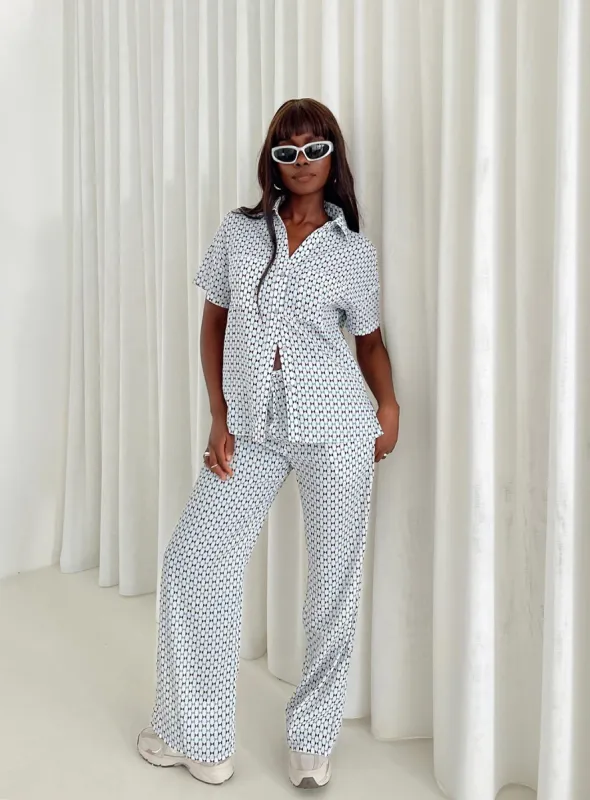 Fulmer Set White / Blue sold by Princess Polly