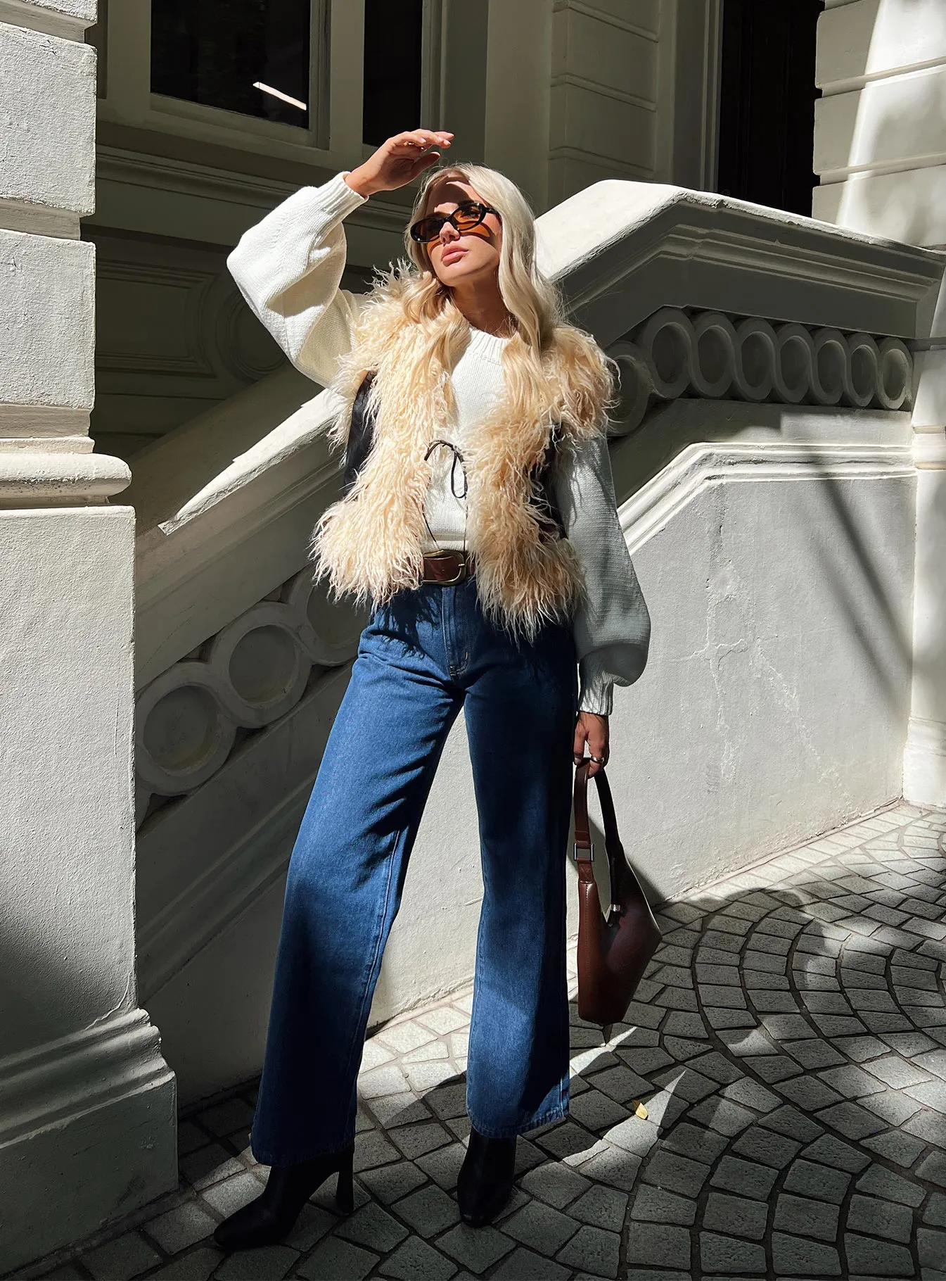 Out & About Shearling Vest Cream / Black sold by Princess Polly product image thumbnail 2