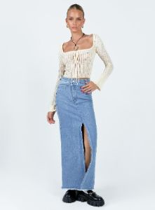 Mellow Long Sleeve Top Cream sold by Princess Polly