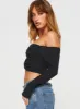 Reisley Long Sleeve Top Black sold by Princess Polly
