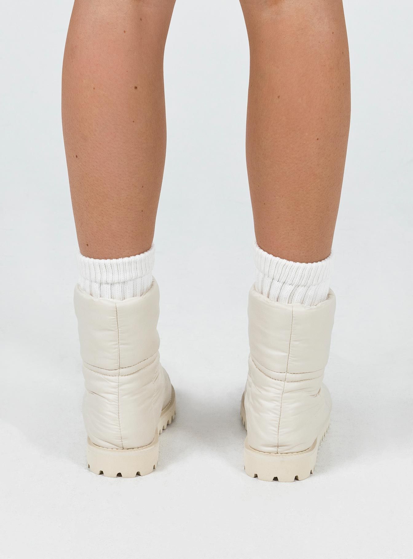 Higgins Quilted Ankle Boots Beige sold by Princess Polly product image thumbnail 4