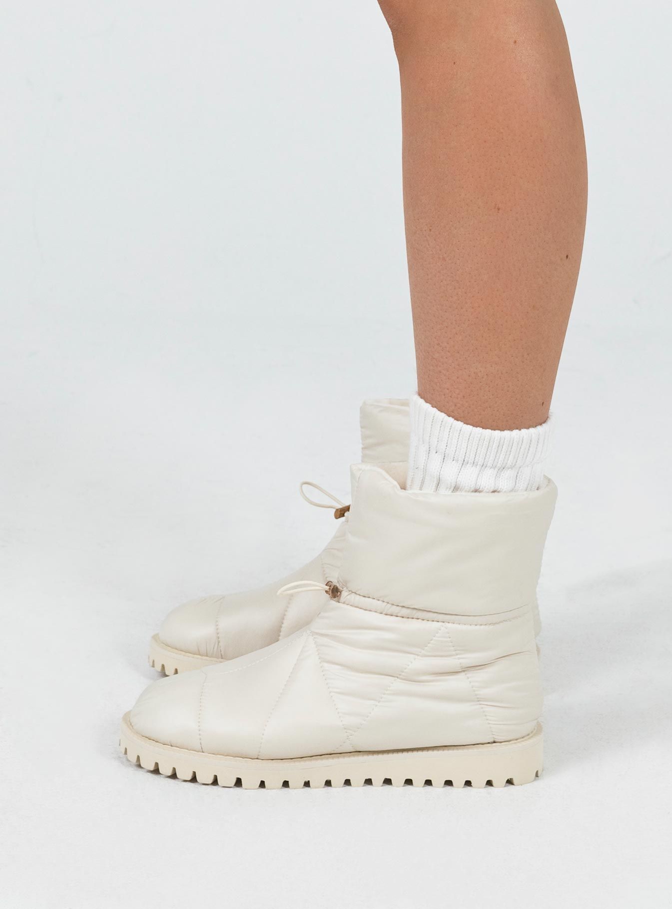 Higgins Quilted Ankle Boots Beige sold by Princess Polly product image thumbnail 3