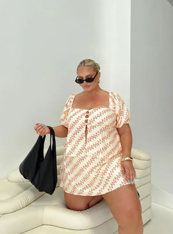 Passionfruit Linen Blend Top Multi Curve sold by Princess Polly