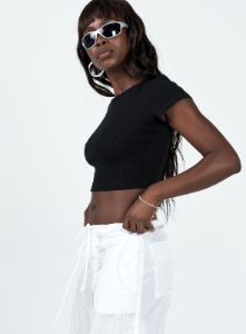 Classic Crop Tee Black Tall sold by Princess Polly