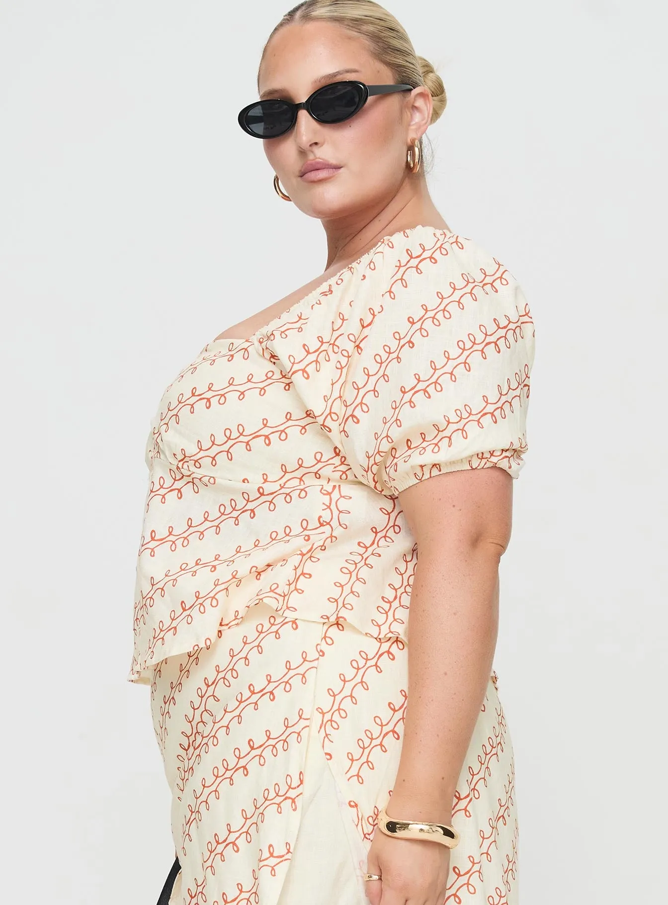 Passionfruit Linen Blend Top Multi Curve sold by Princess Polly product image thumbnail 4