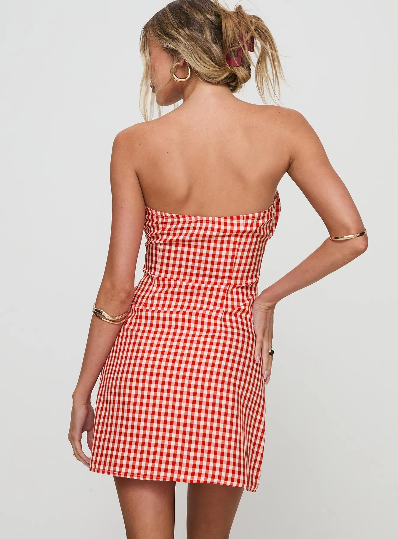 Double Date Mini Dress Red Gingham sold by Princess Polly product image thumbnail 5