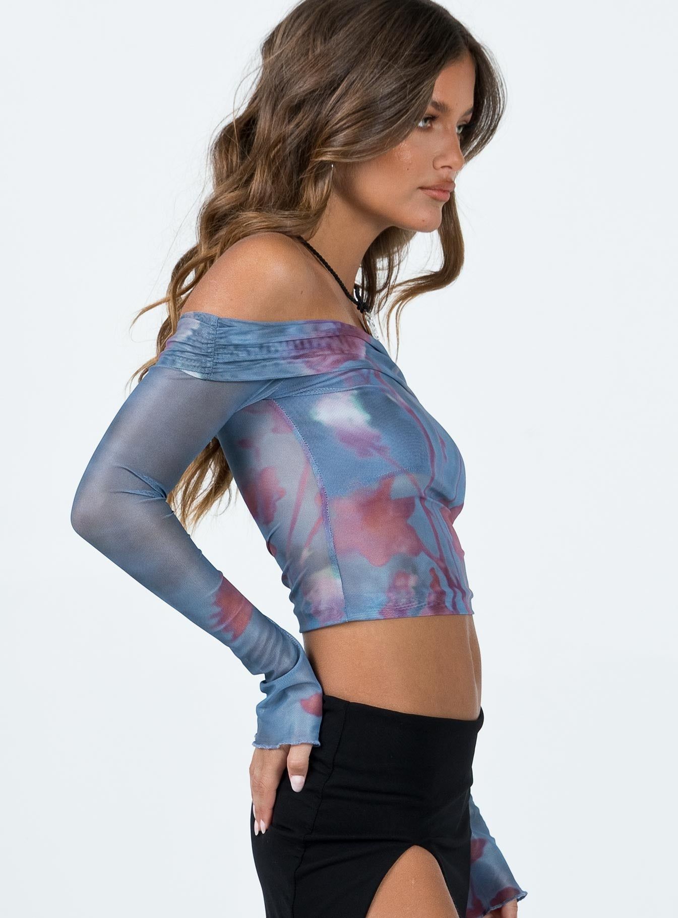 Motel Nagya Top Lumen Mesh Blue sold by Princess Polly product image thumbnail 4