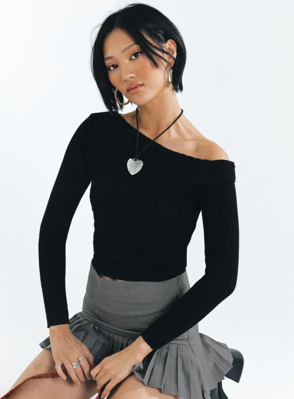 Jaybell Cold Shoulder Sweater Black sold by Princess Polly