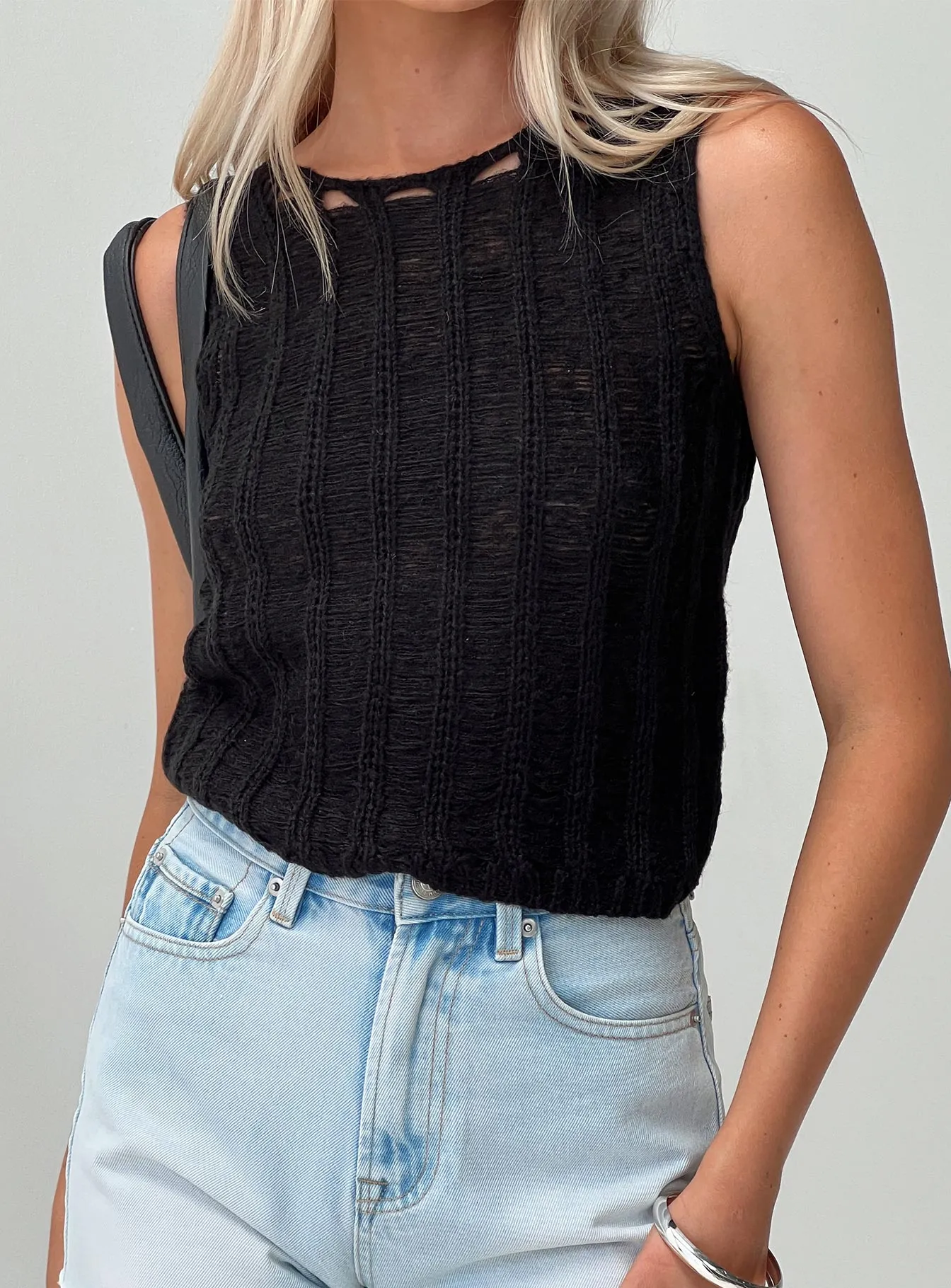 Jella Knit Top Black sold by Princess Polly