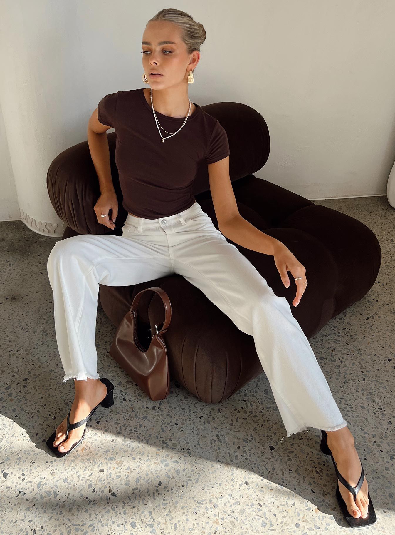 Kalinda Denim Jeans White sold by Princess Polly