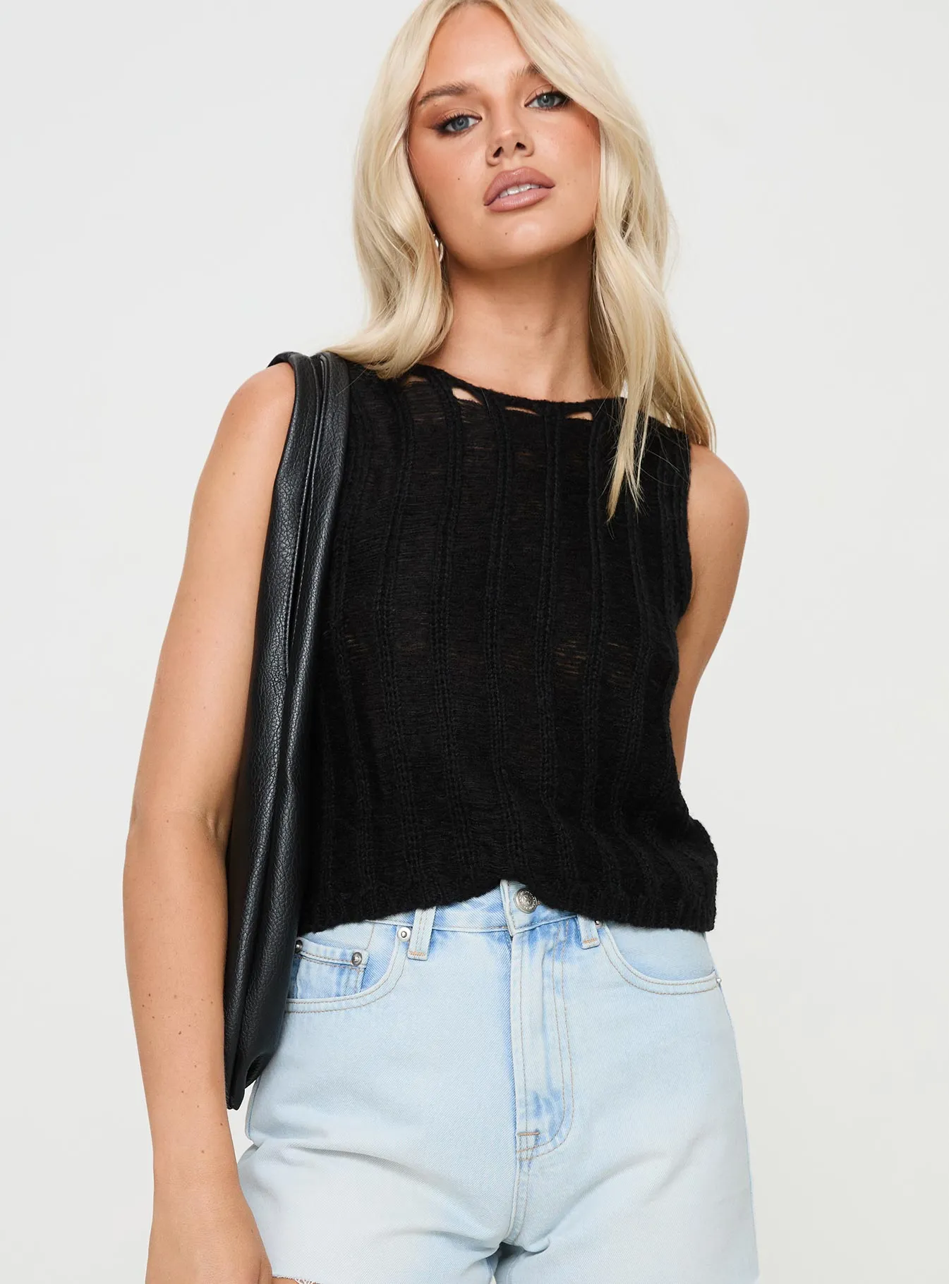 Jella Knit Top Black sold by Princess Polly product image thumbnail 2