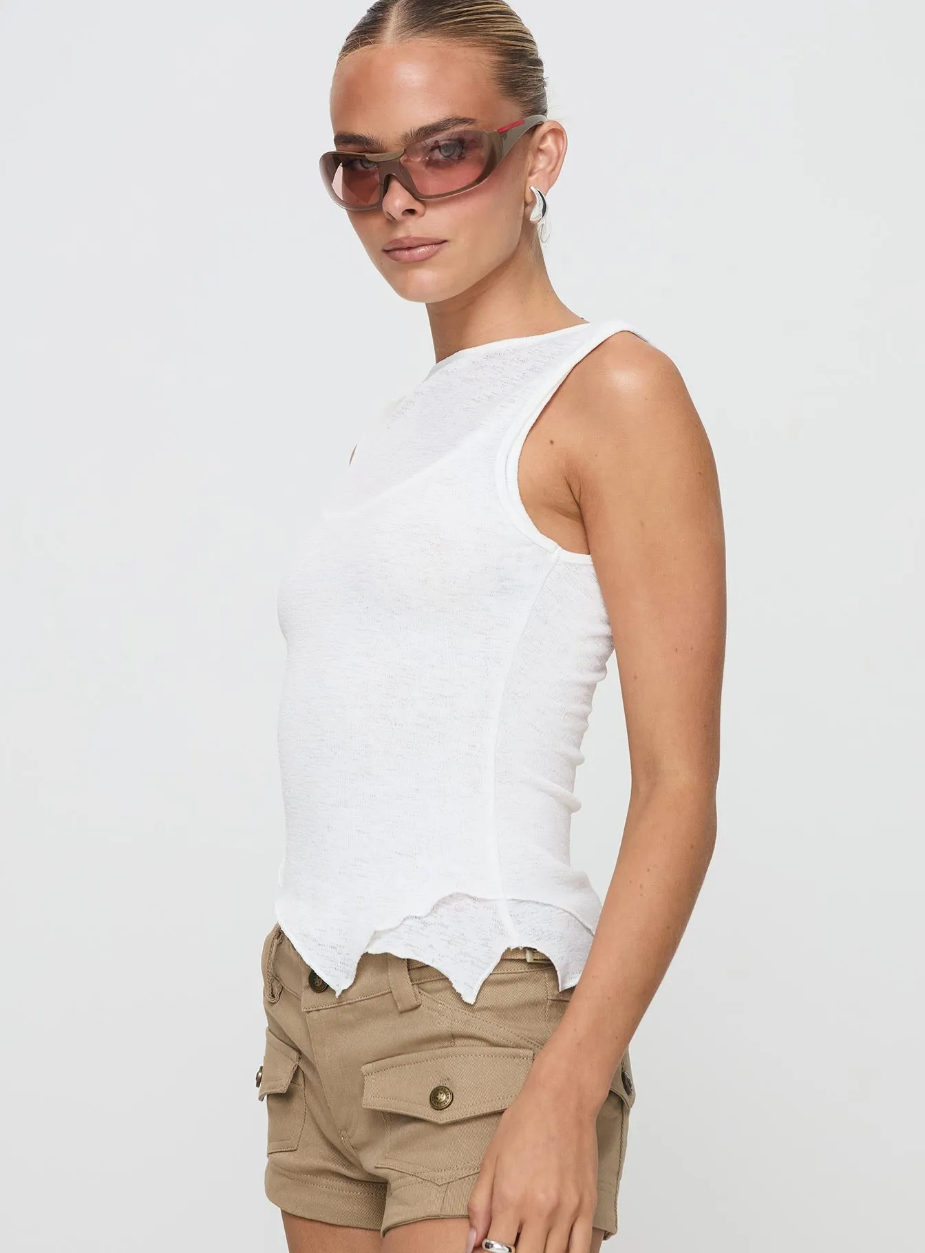 Lefort Tank Top White sold by Princess Polly product image thumbnail 4