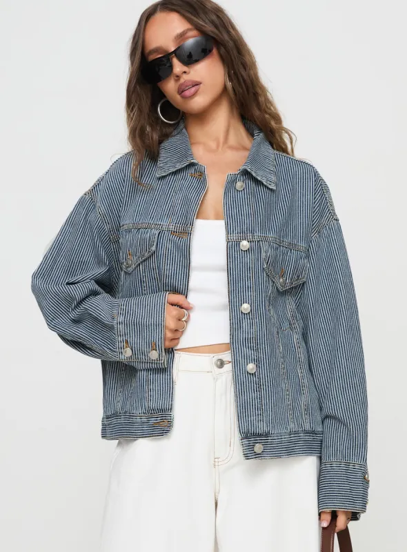 Eternal Sunshine Jacket Dark Wash Denim sold by Princess Polly