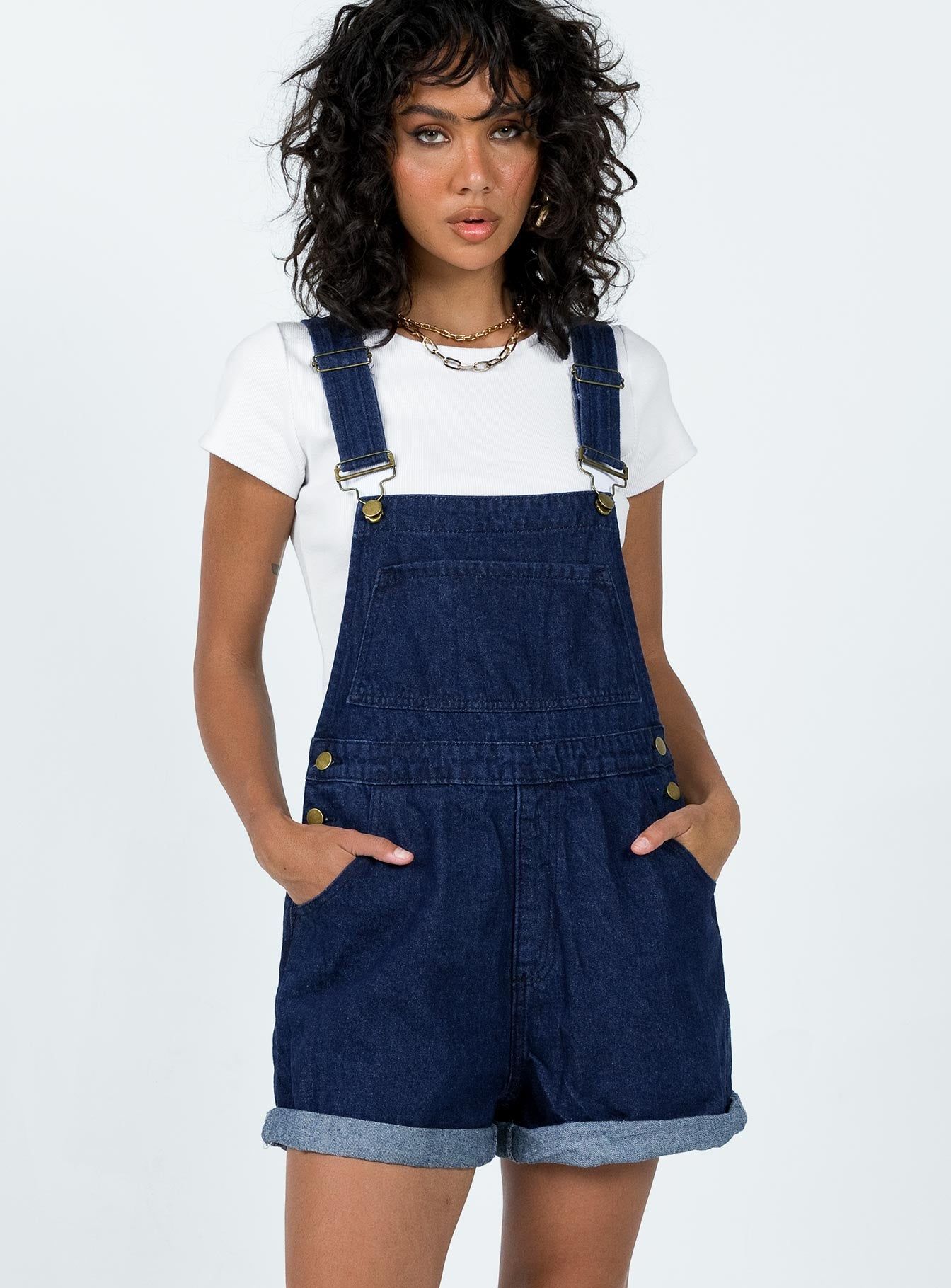 Kacey Overalls Dark Wash Denim sold by Princess Polly