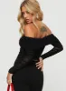 Rosenfield Off The Shoulder Top Black sold by Princess Polly