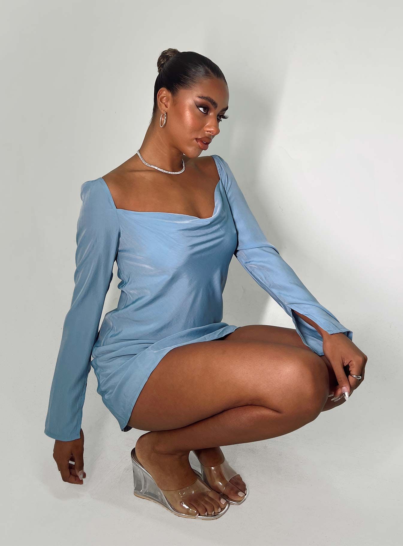 Star Power Mini Dress Blue sold by Princess Polly