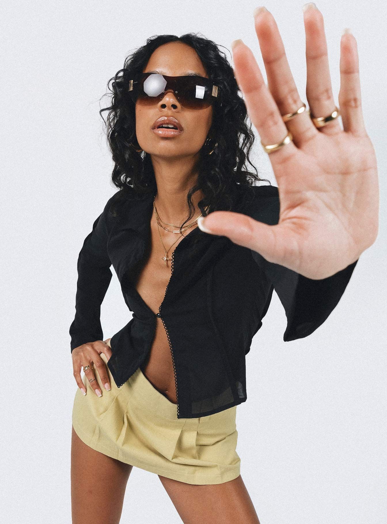 Damson Long Sleeve Top Black sold by Princess Polly product image thumbnail 2