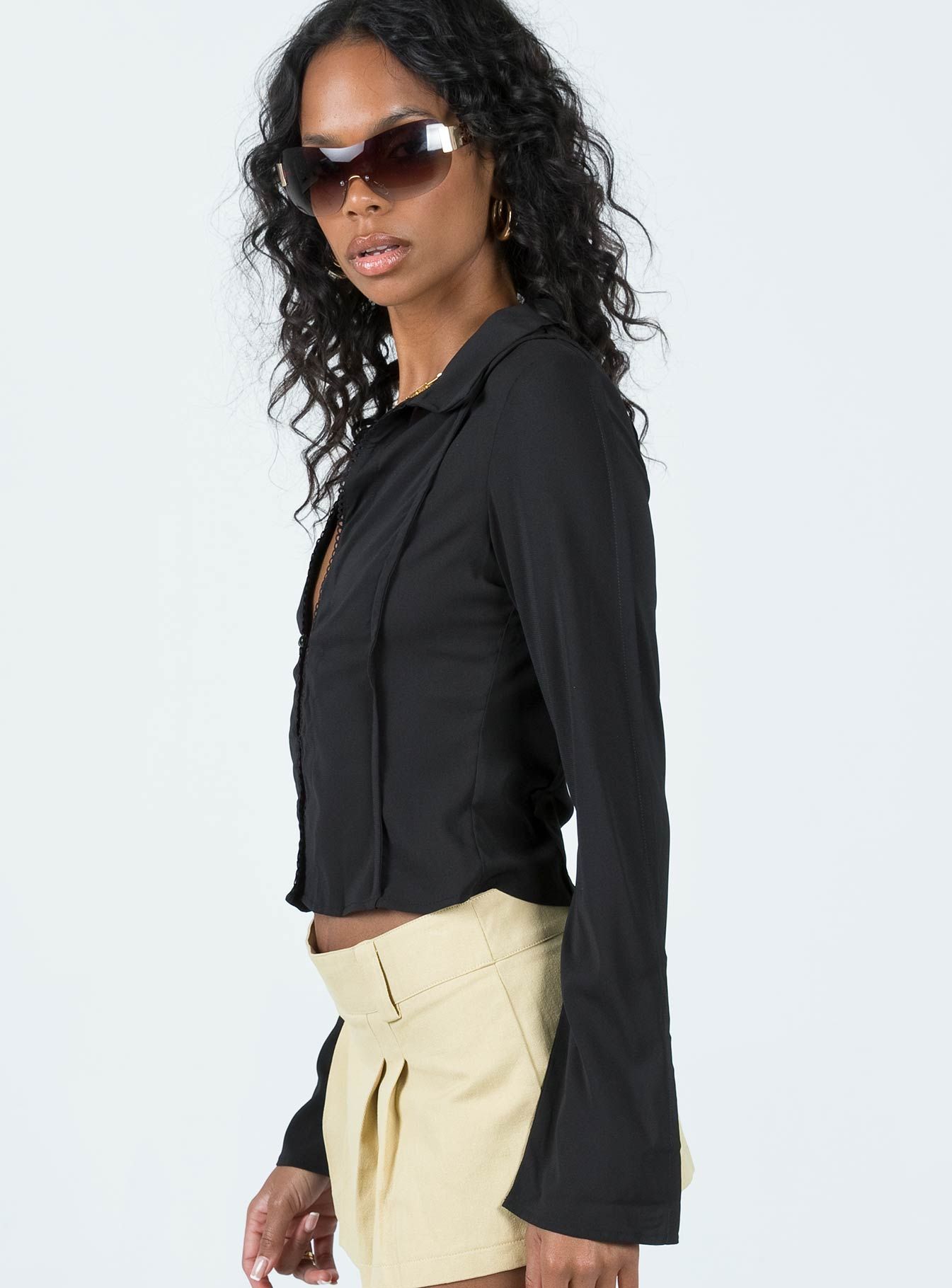 Damson Long Sleeve Top Black sold by Princess Polly product image thumbnail 4