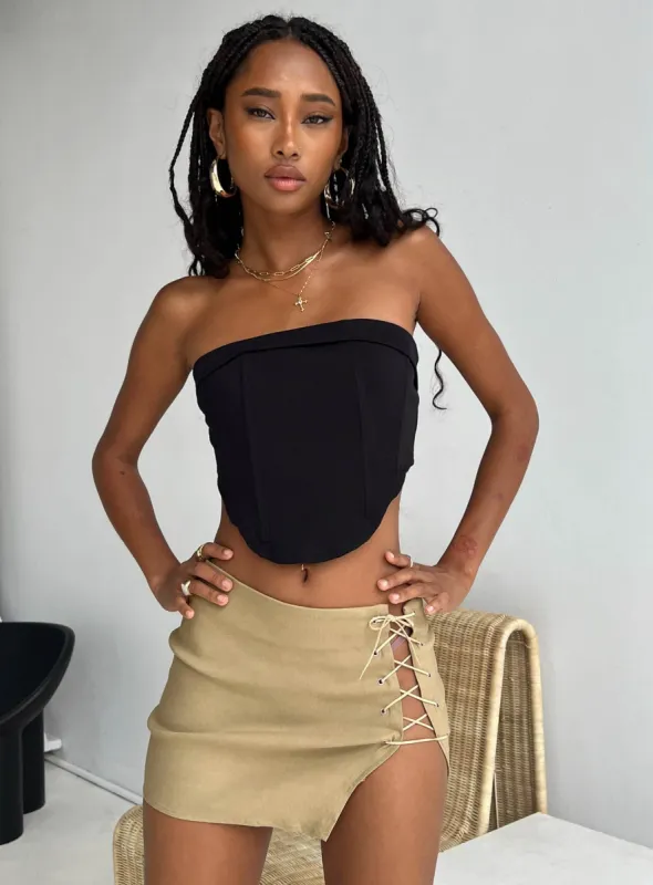 Motel Iram Skirt Tan sold by Princess Polly