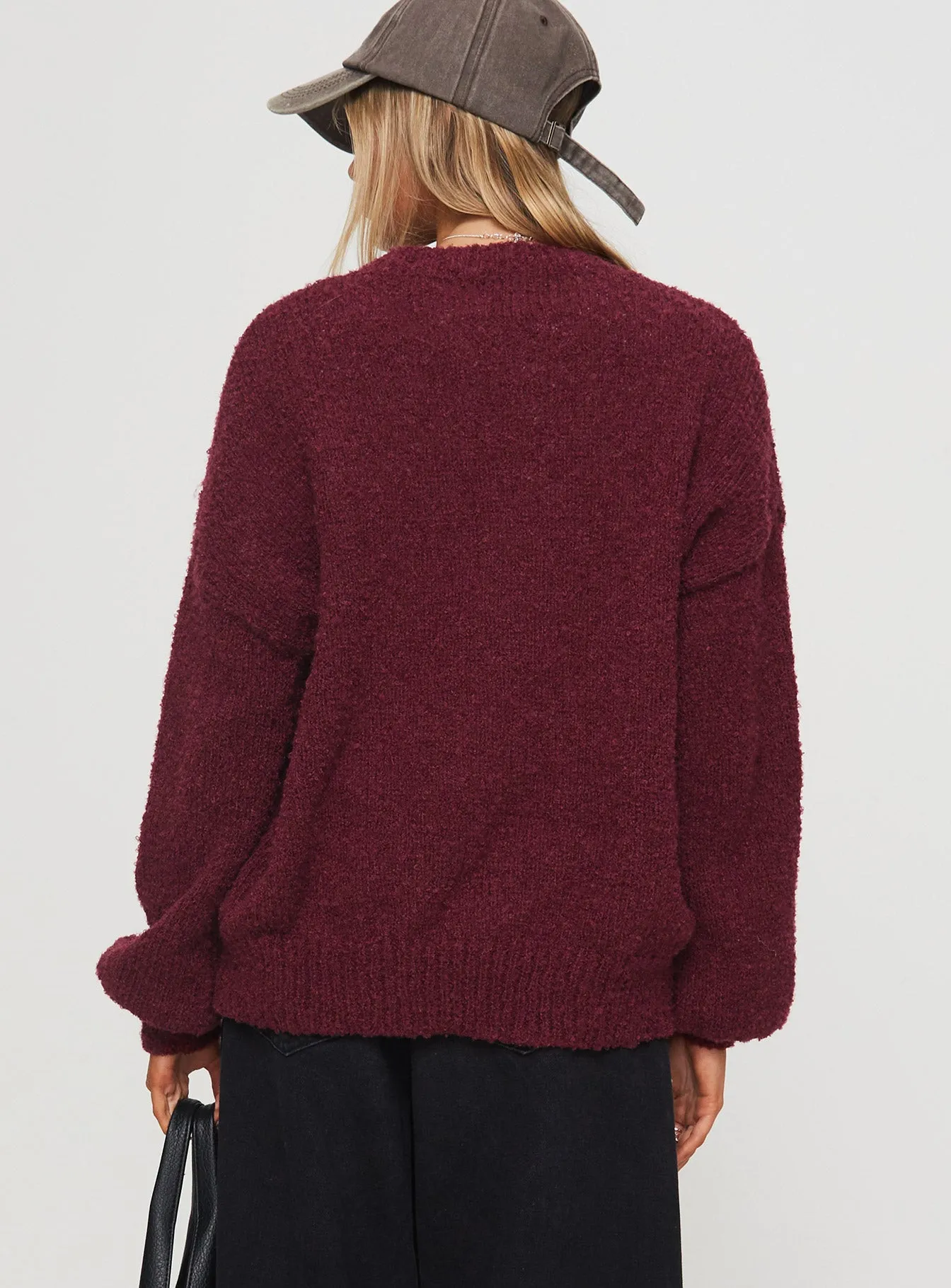 Niomie Knit Sweater Burgundy sold by Princess Polly product image thumbnail 5
